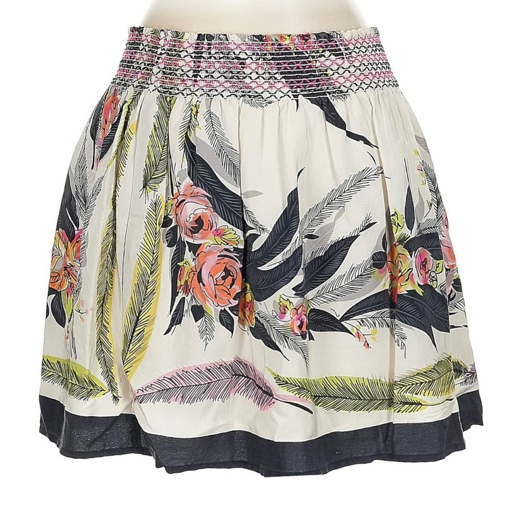 Kimchi & Blue Size L 100% Silk Floral Skirt